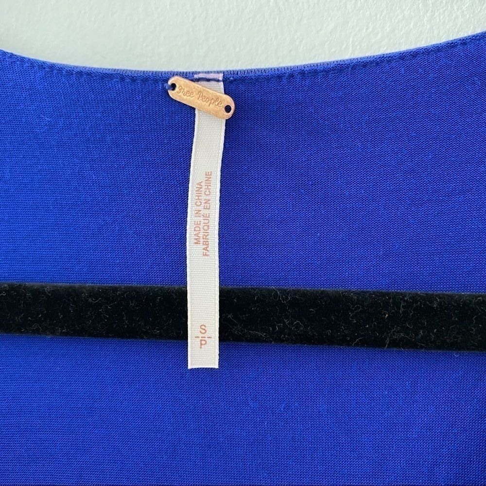 Free People Cupro Criss Cross V Cobalt Mini Dress - Picture 2 of 11